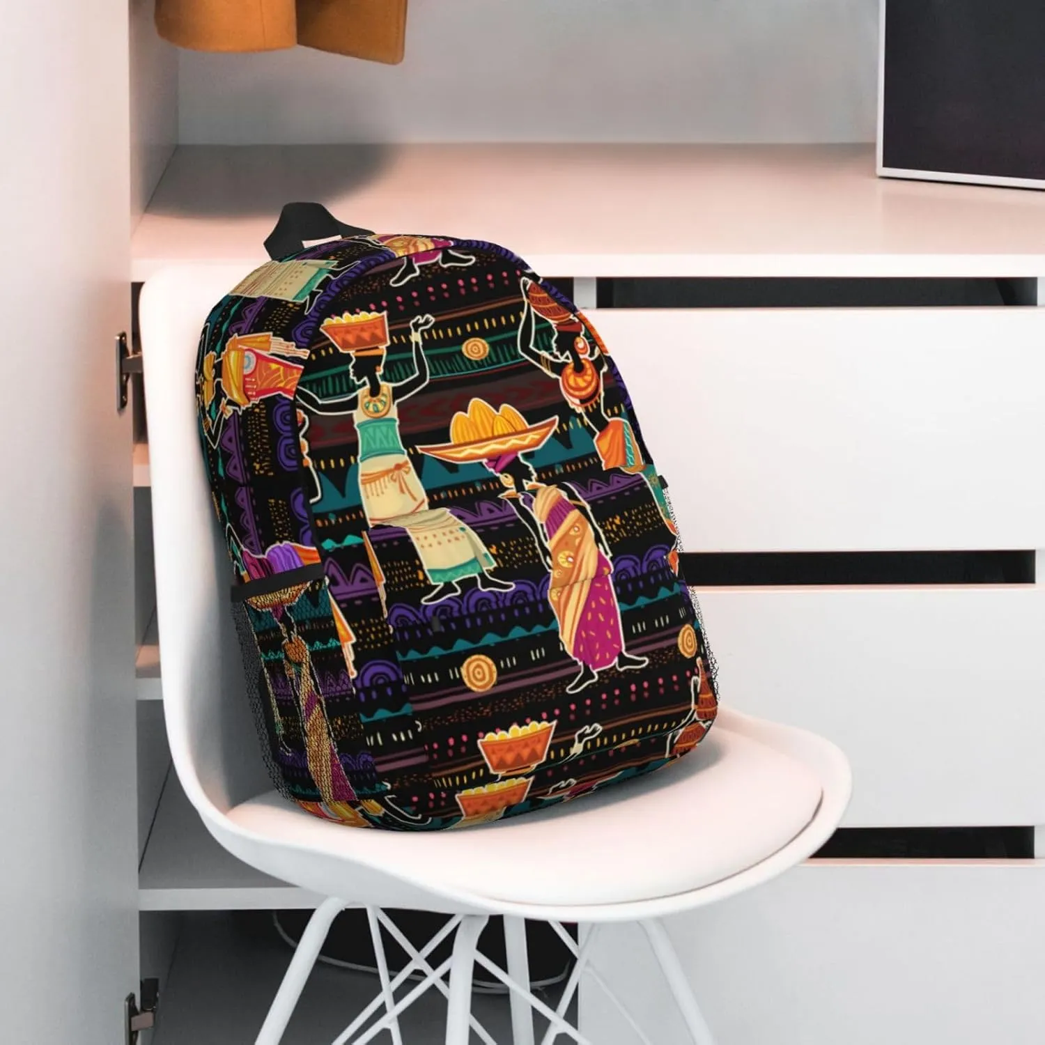 African Tribes Laptop Backpack African Art Backpack Bag With Adjustable Shoulder Straps