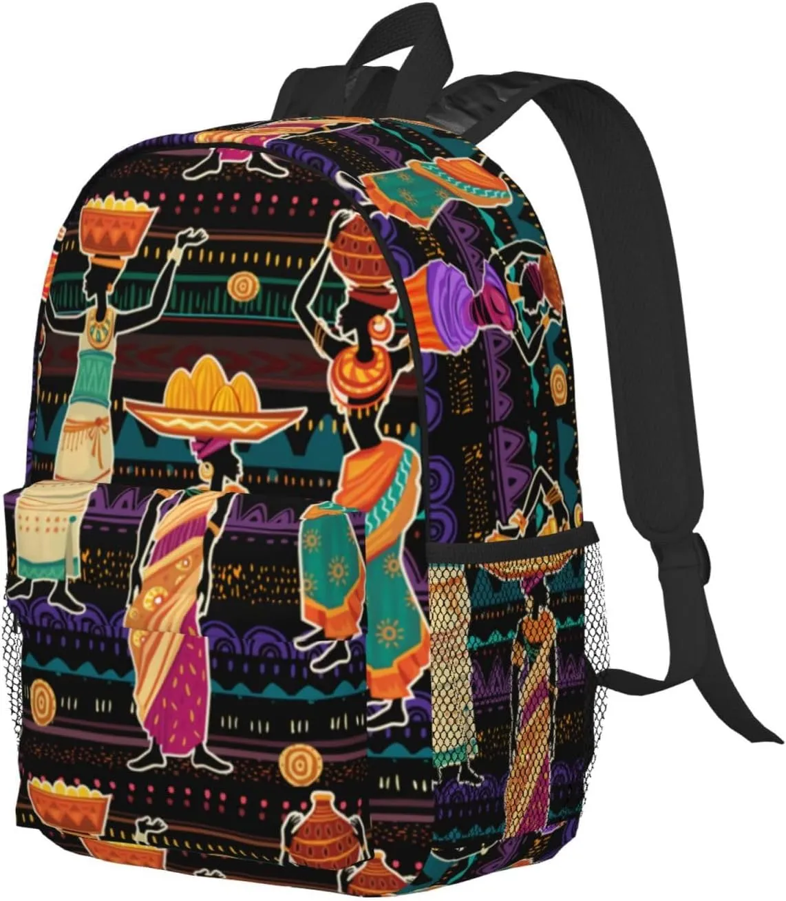 African Tribes Laptop Backpack African Art Backpack Bag With Adjustable Shoulder Straps
