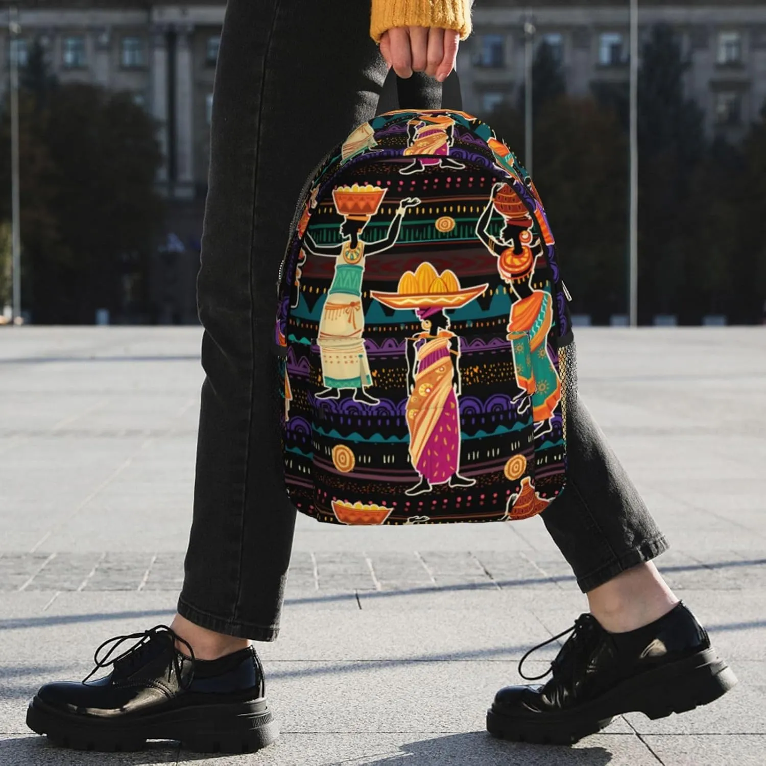 African Tribes Laptop Backpack African Art Backpack Bag With Adjustable Shoulder Straps