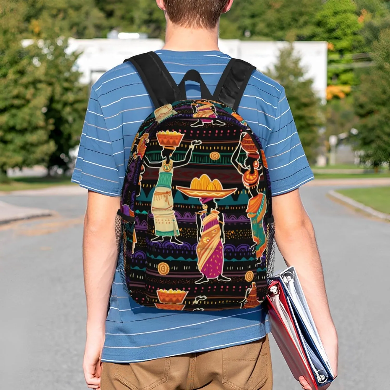 African Tribes Laptop Backpack African Art Backpack Bag With Adjustable Shoulder Straps