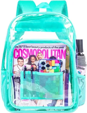 AGSDON Clear Backpack, Heavy Duty Transparent Bookbag, See Through PVC Backpacks for Women Men