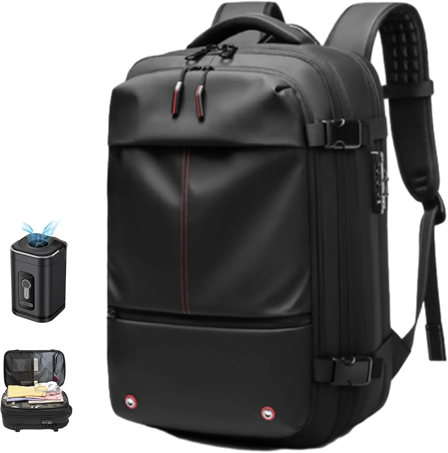 Air Pax Discoverer Travel Bag,Backpack With Vacuum Compression,Air Vacuum Backpack For Travel,Waterproof And Anti-Theft (Black, Extra Large)