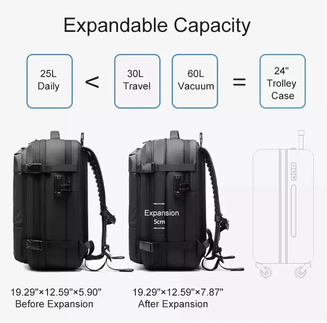 Air Pax Discoverer Travel Bag,Backpack With Vacuum Compression,Air Vacuum Backpack For Travel,Waterproof And Anti-Theft (Black, Extra Large)