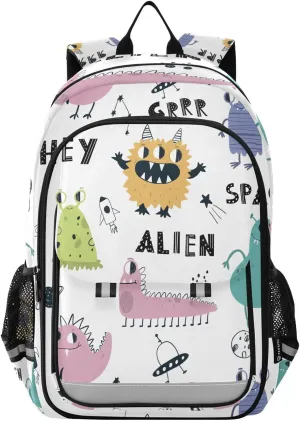 ALAZA Childish Monster Dinosaur Laptop Backpack Purse for Women Men School Bag 17 Inch Bookbag Student Boys Girls Travel Casual Daypack