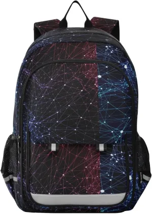 ALAZA Colorful Network Backpacks Reflective Safety Backpack