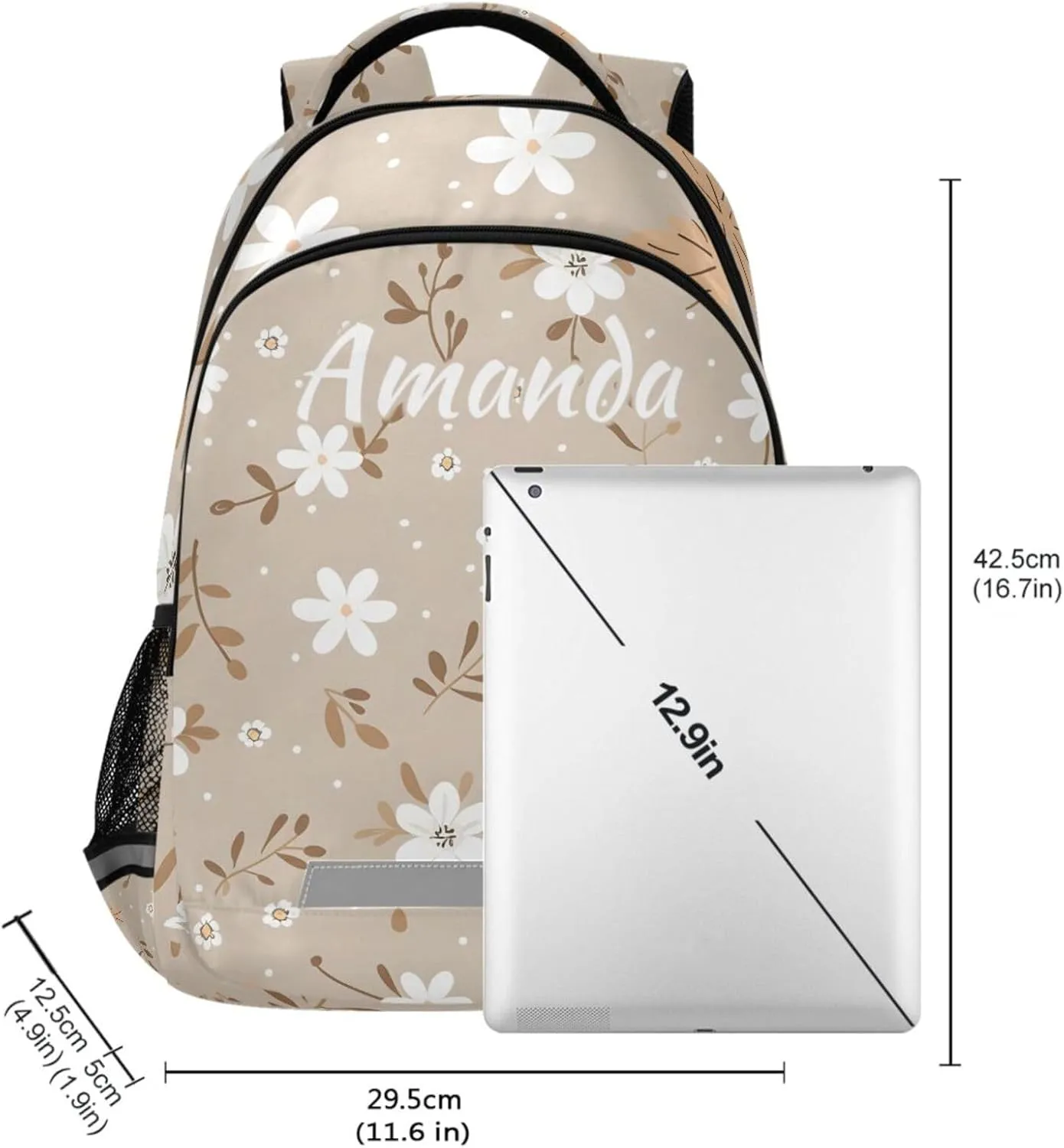 ALAZA Daisy Flower Boho Backpack Girls Kids Backpacks Boys School Bookbag 3rd 4th 5th Grade Casual Daypack Laptop Shoulder Bag with Chest Strap