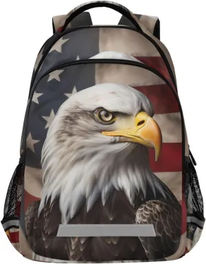 ALAZA Eagle America Vintage Flag Backpack Girls Kids Backpacks Boys School Bookbag 3rd 4th 5th Grade Casual Daypack Laptop Shoulder Bag