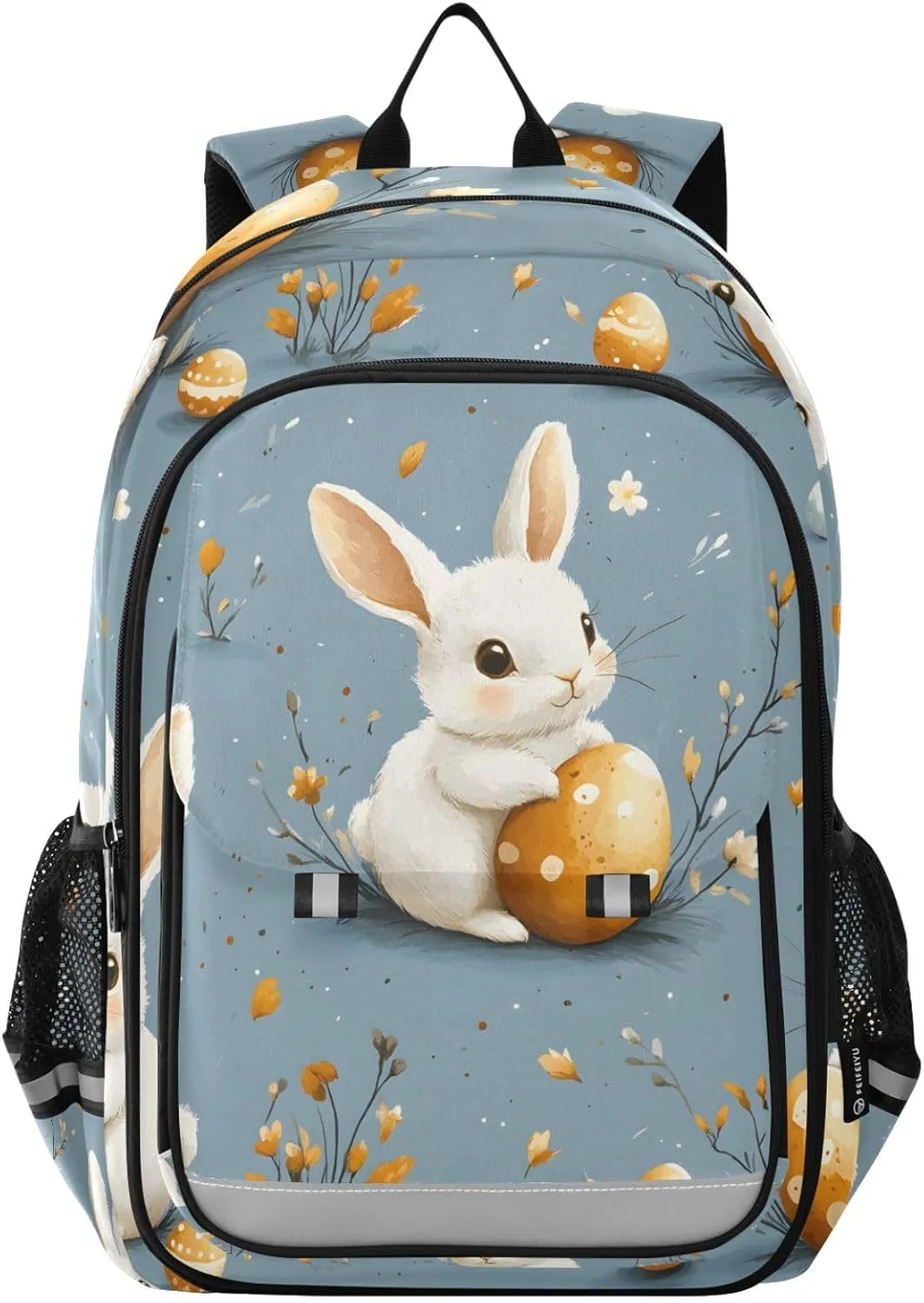 ALAZA Easter Bunny Rabbit Egg Blue Laptop Backpack Purse for Women Men School Bag 17 Inch Bookbag Student Boys Girls Travel Casual Daypack