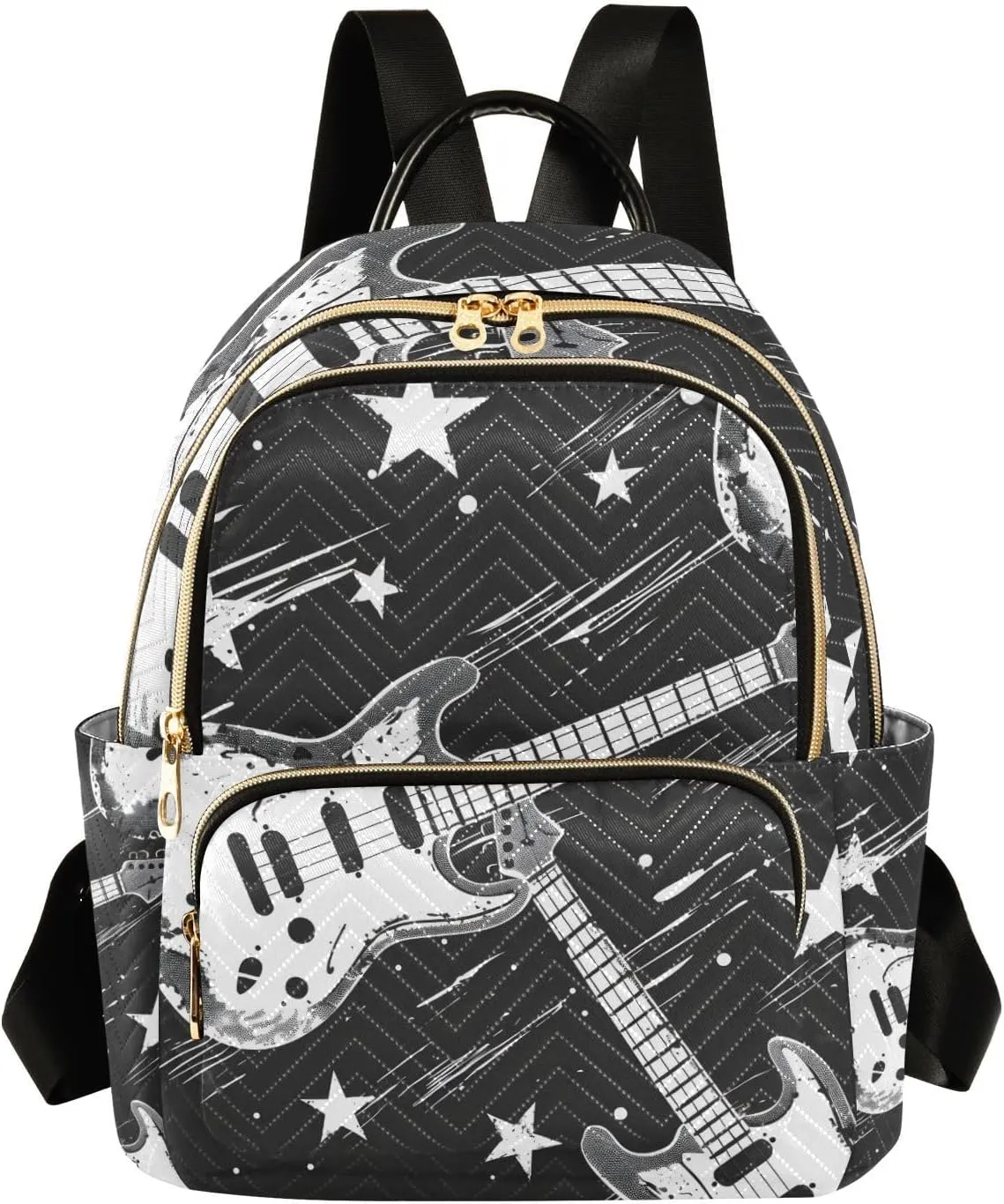 ALAZA Electric Guitar Rock N Roll Mini Backpack Purse for Women Travel Bag Lightweight Shoulder Bag Fashion Daypack