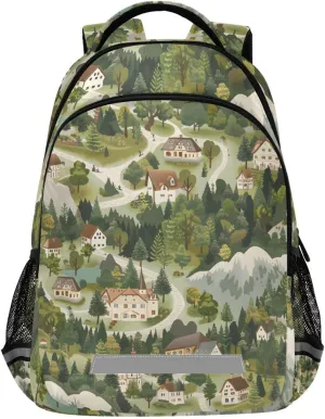 ALAZA Farm Farmhouse Farmland Backpack Girls Kids Backpacks Boys School Bookbag 3rd 4th 5th Grade Casual Daypack Laptop Shoulder Bag with Chest Strap