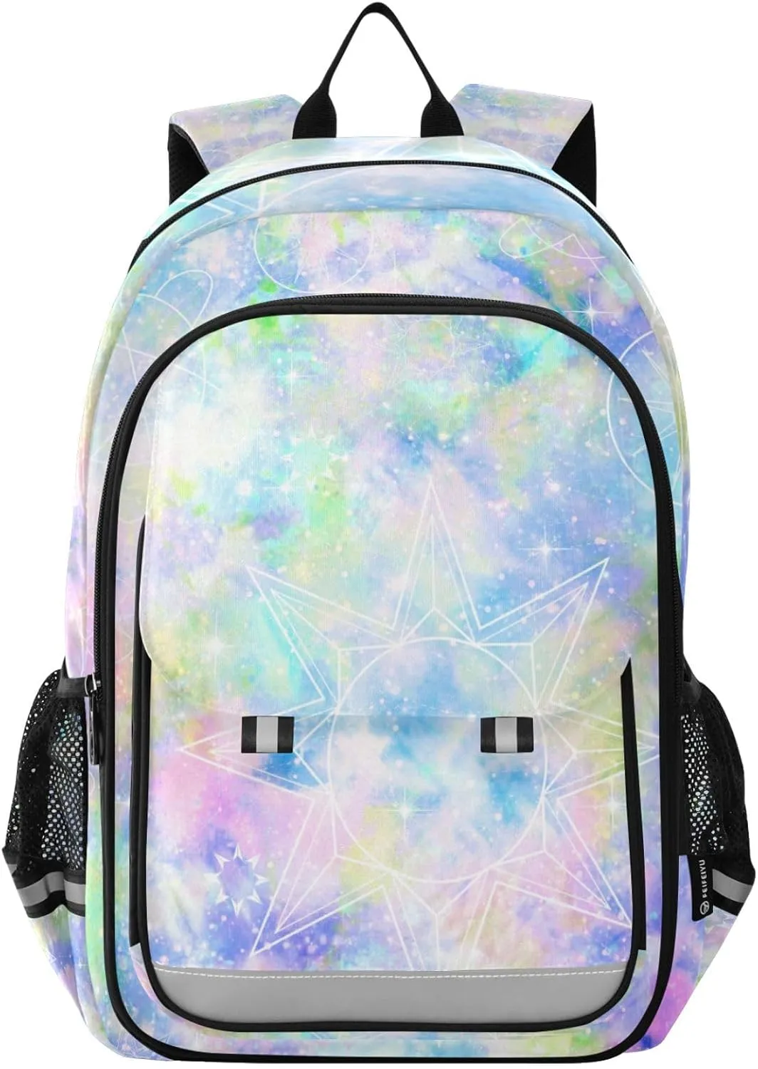 ALAZA Holographic Tie-dye Galaxy Laptop Backpack Purse for Women Men School Bag 17 Inch Bookbag Student Boys Girls Travel Casual Daypack