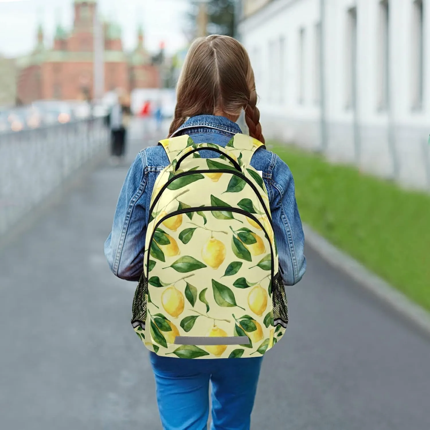 ALAZA Lemon Backpack for Girls Boys Elementary School Bag Yellow Limon Kids Bookbag Personalized Laptop Travel Daypack Students Rucksack