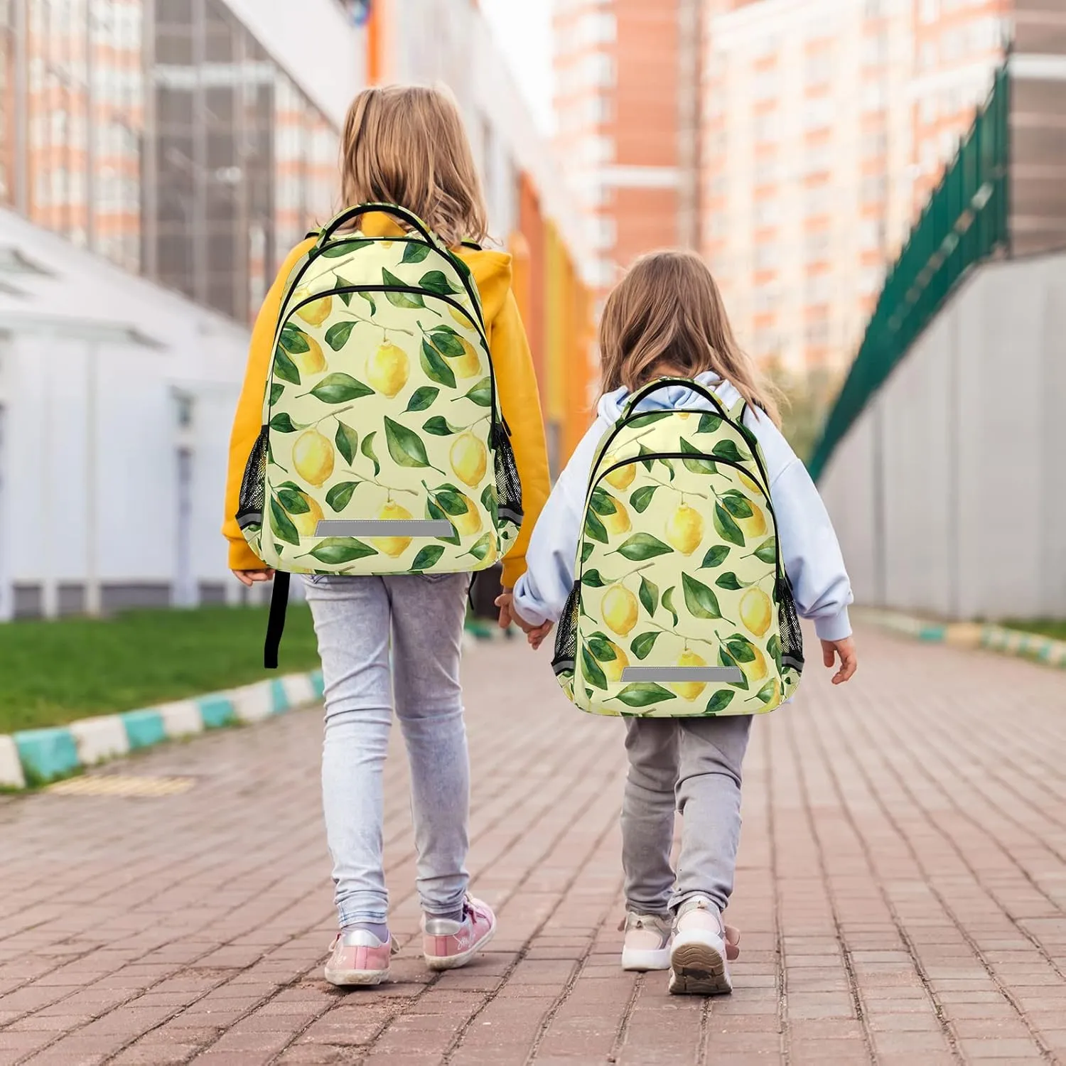 ALAZA Lemon Backpack for Girls Boys Elementary School Bag Yellow Limon Kids Bookbag Personalized Laptop Travel Daypack Students Rucksack