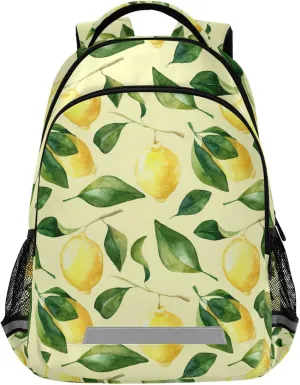 ALAZA Lemon Backpack for Girls Boys Elementary School Bag Yellow Limon Kids Bookbag Personalized Laptop Travel Daypack Students Rucksack