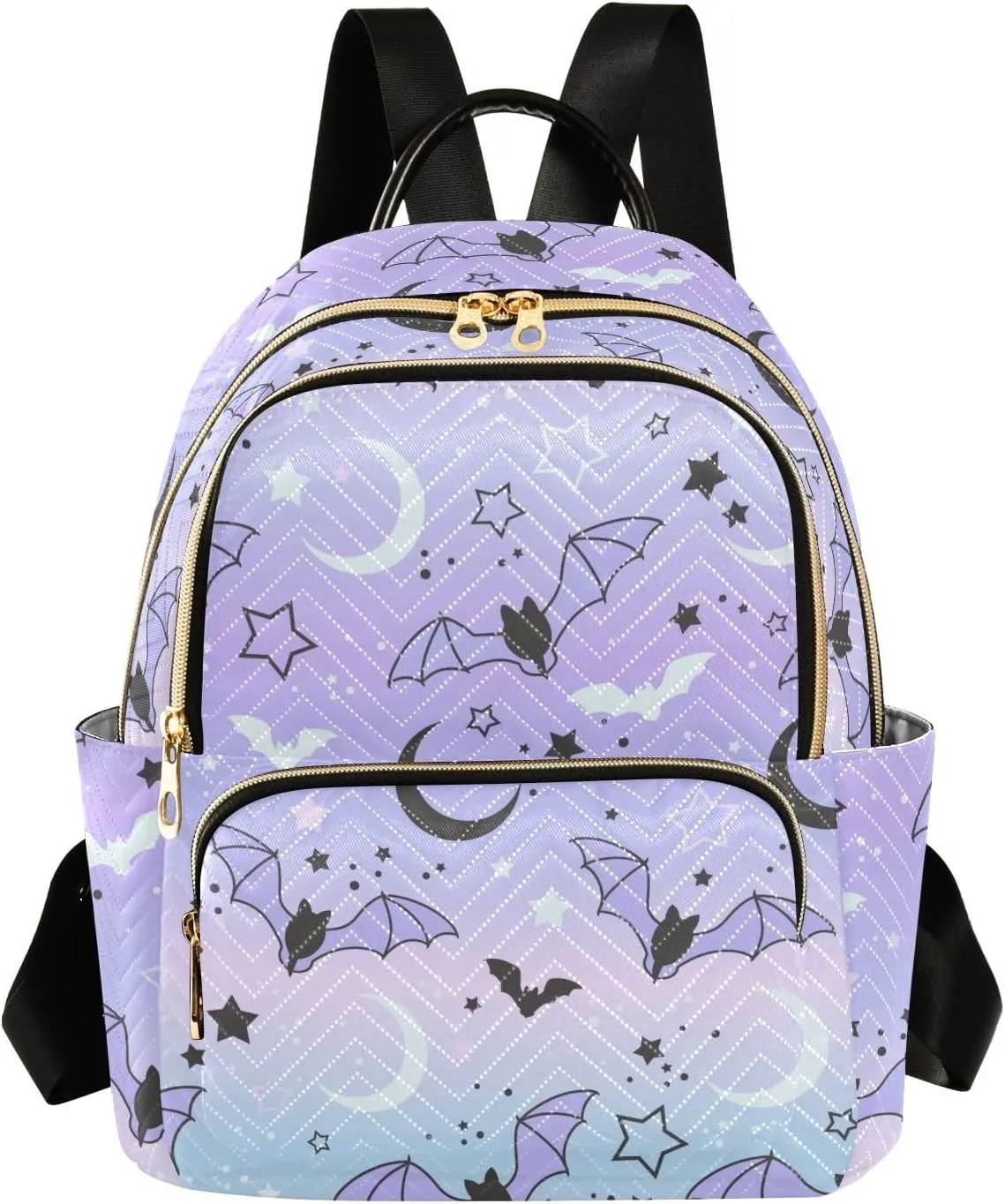 ALAZA Mini Backpack Purse for Women Lightweight Girls Small Size Bat Starry Sky School Teens College Traveling