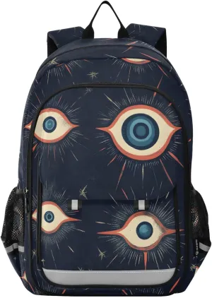 ALAZA Open Eyes Black with A Hint Of Orange-red School Backpacks for Girls Boys Kids Middle High Schoolbag Lightweight Bookbag Large Capacity Multiple Pockets Laptop Backpack for Women Men