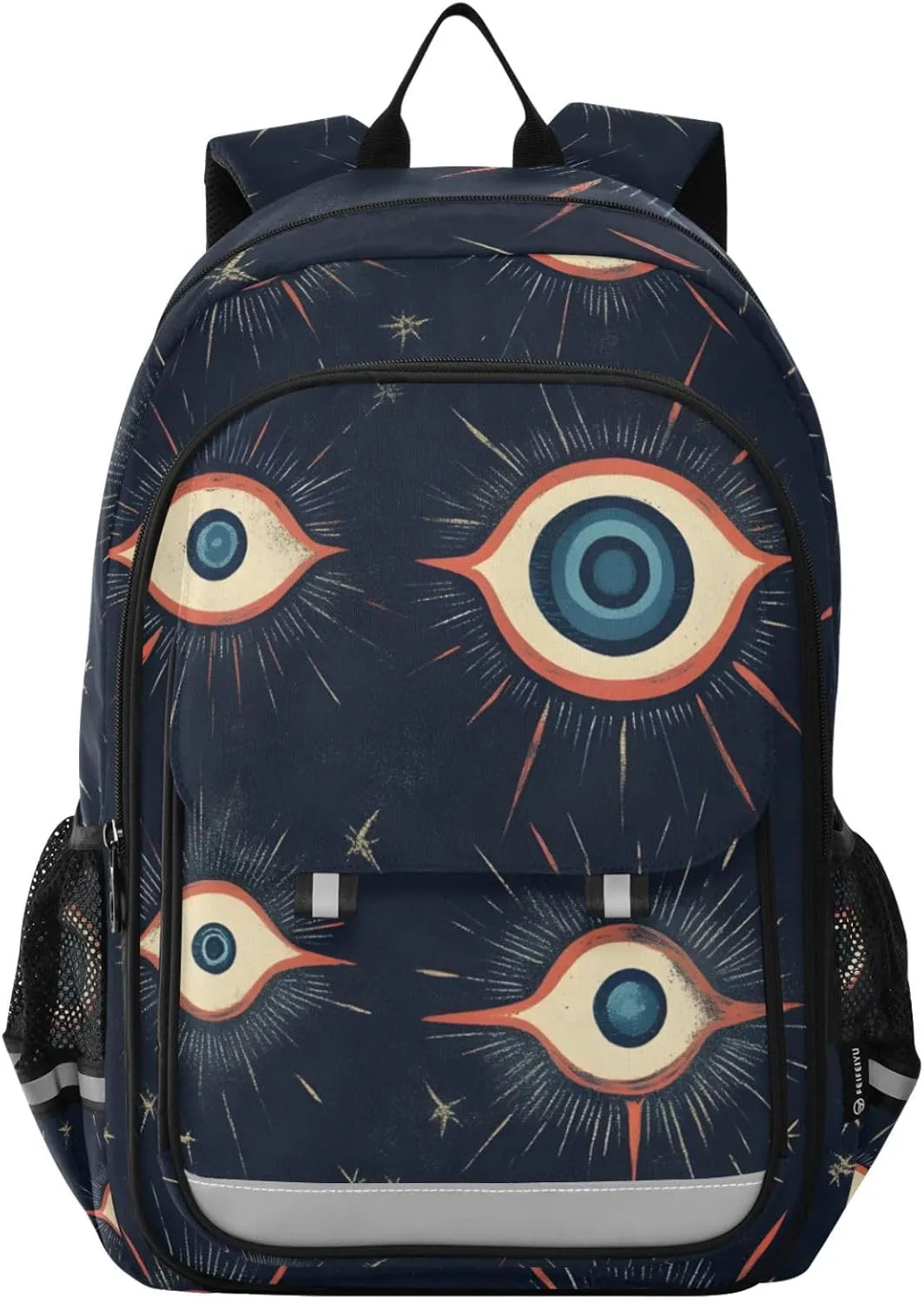ALAZA Open Eyes Black with A Hint Of Orange-red School Backpacks for Girls Boys Kids Middle High Schoolbag Lightweight Bookbag Large Capacity Multiple Pockets Laptop Backpack for Women Men