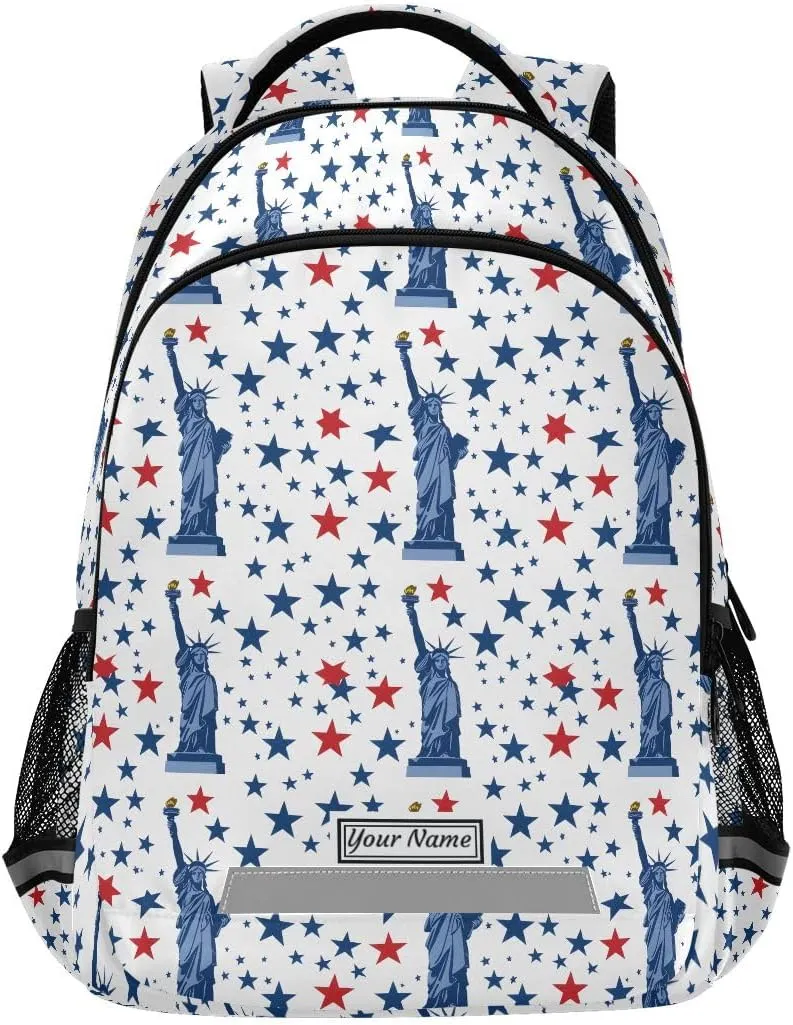 ALAZA Personalized Toddler Backpack School Girls Boys Bookbag Kids Bags The Statue Of Liberty 1 Children Student Daypack Travel Teen Name Customized