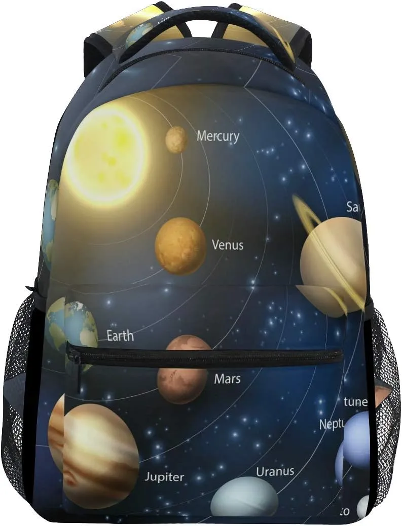 ALAZA Planet Solar System Backpack Daypack School Bag Travel Shoulder Bag for Students Boys Girls