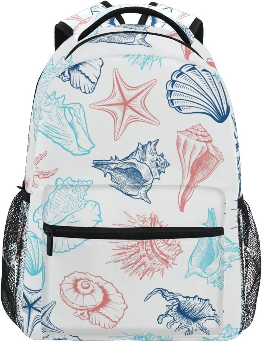 ALAZA Seashells Starfish Backpacks for Girls Boys School Backpack Kids Bookbag 3rd 4th 5th Grade Elementary Travel Laptop Shoulder Bag Students Daypacks