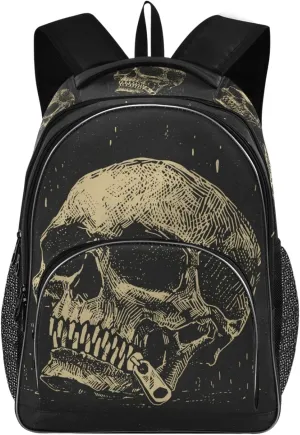 ALAZA Skull in Vintage Style Backpack Daypack Laptop Work Travel College Bag for Men Women Fits 15.6 Inch Laptop