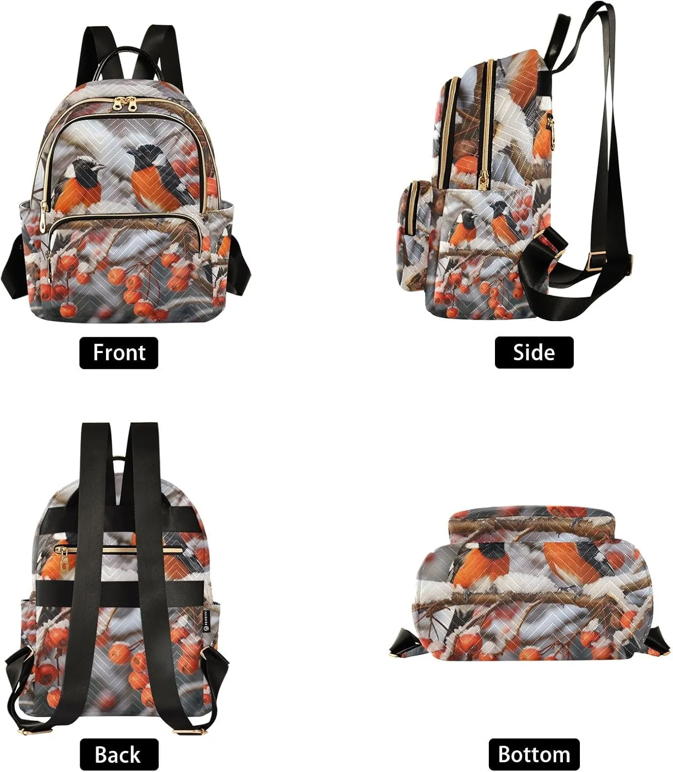 ALAZA Travel Backpack Purse for Women Fashion Anti-theft Work Casual Bird Sparrow 2 Daypack Shoulder Bag Medium Size