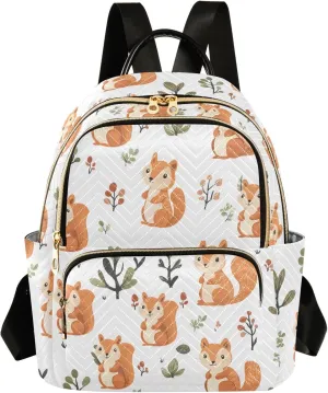 ALAZA Travel Backpack Purse for Women Fashion Anti-theft Work Casual Cute Squirrel White Daypack Shoulder Bag Medium Size