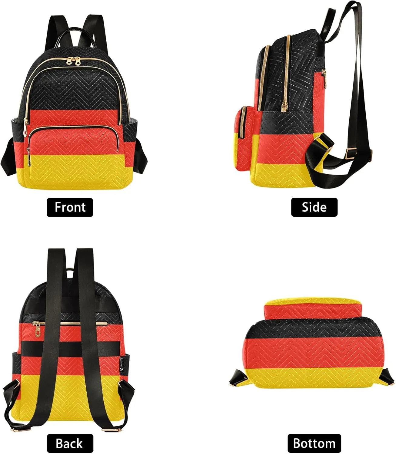 ALAZA Travel Backpack Purse for Women Fashion Anti-theft Work Casual German Flag Daypack Shoulder Bag Medium Size