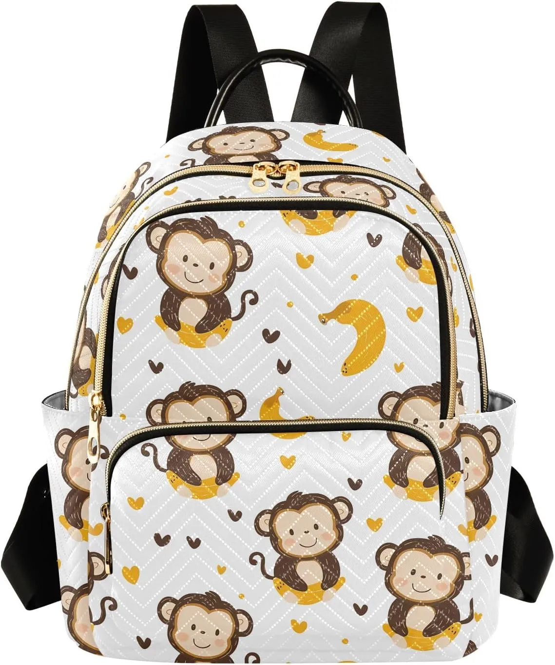 ALAZA Travel Backpack Purse for Women Fashion Anti-theft Work Casual Monkey Banana Daypack Shoulder Bag Medium Size