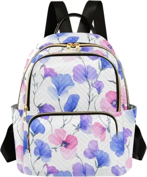 ALAZA Travel Backpack Purse for Women Fashion Anti-theft Work Casual Morning Glory Print Daypack Shoulder Bag Medium Size