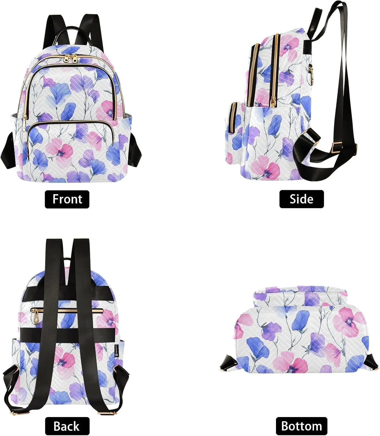 ALAZA Travel Backpack Purse for Women Fashion Anti-theft Work Casual Morning Glory Print Daypack Shoulder Bag Medium Size