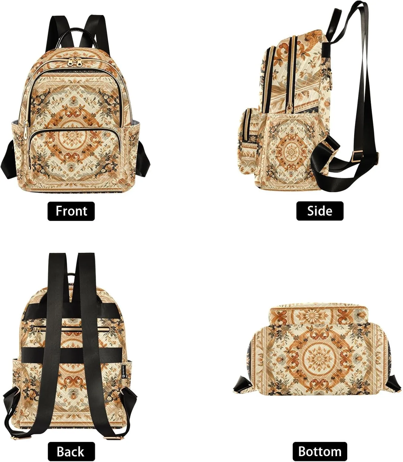 ALAZA Travel Backpack Purse for Women Fashion Anti-theft Work Casual Russian Pattern 2 Daypack Shoulder Bag Medium Size