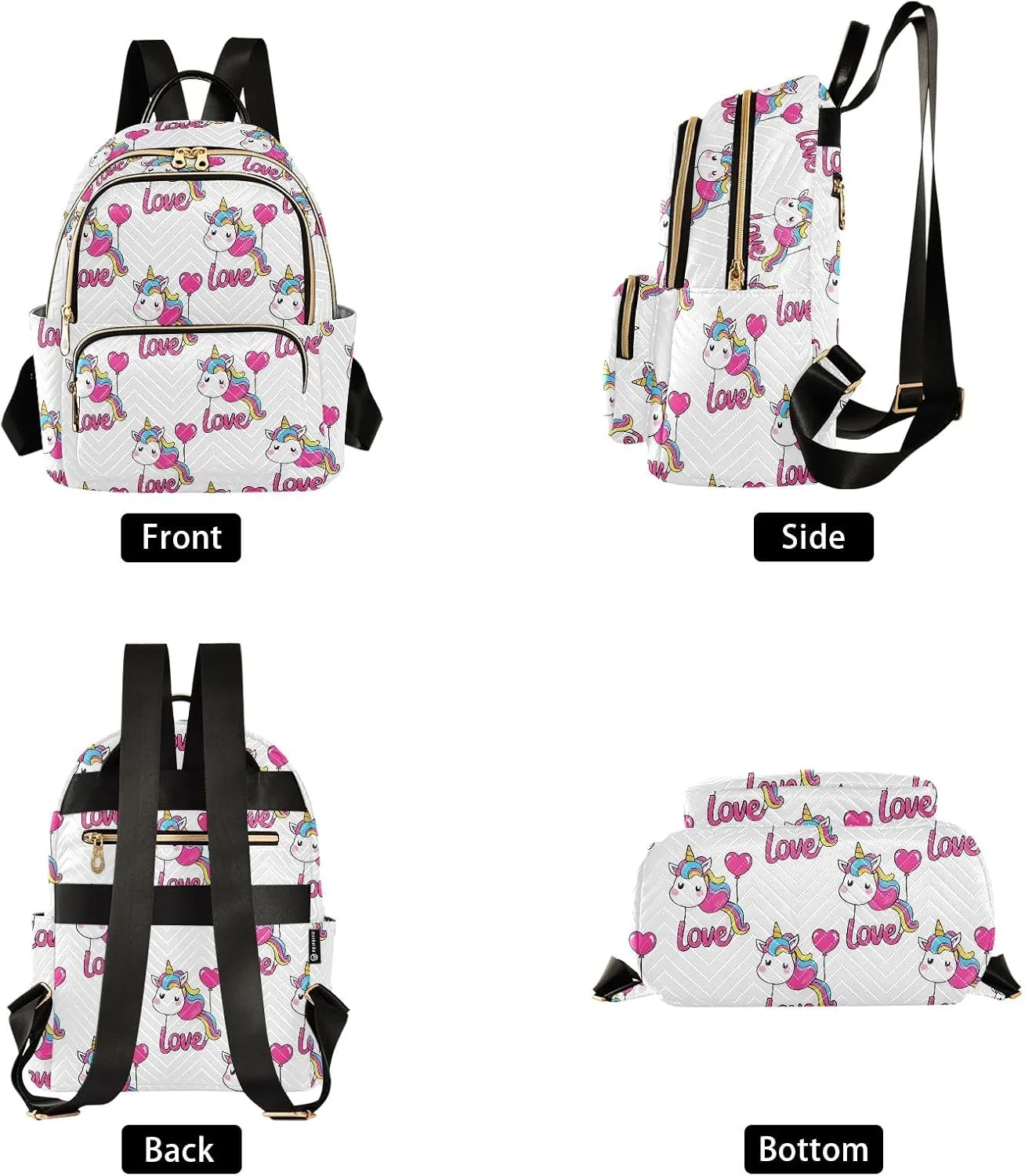 ALAZA Travel Backpack Purse for Women Fashion Anti-theft Work Casual Unicorns Love Balloon Daypack Shoulder Bag Medium Size