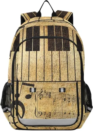 ALAZA Vintage Piano Music Laptop Backpack Purse for Women BookBags 17 inch School Bags Men Boys Girls Travel Casual Daypack
