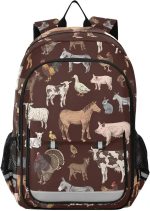 ALAZA Western Horse Cattle Sheep Farm Laptop Backpack Purse for Women Men School Bag 17 Inch Bookbag Student Boys Girls Travel Casual Daypack