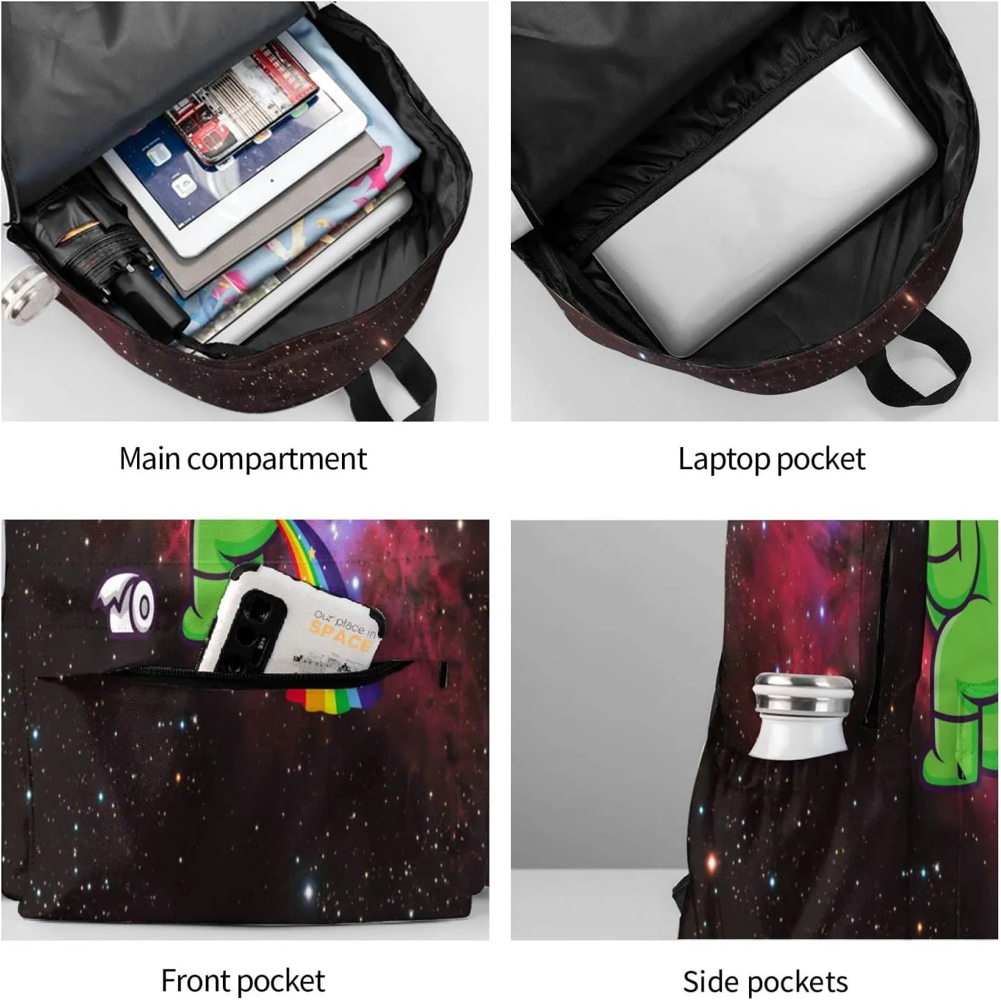 Alien Backpack Bookbag Laptop Backpacks Multipurpose Daypack for Boys Girls School Men Women Travel Hiking