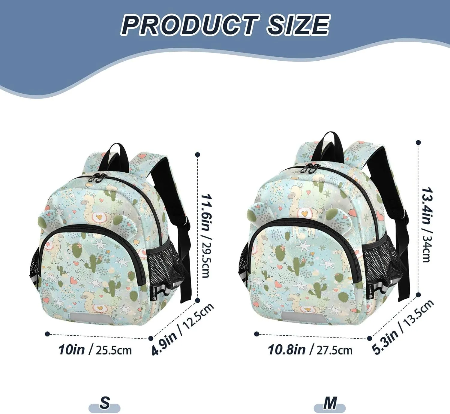 Alpaca Preschool Backpack Scandinavian Style Daycare Bookbag School Backpack with Traction Rope for Kids 3-6
