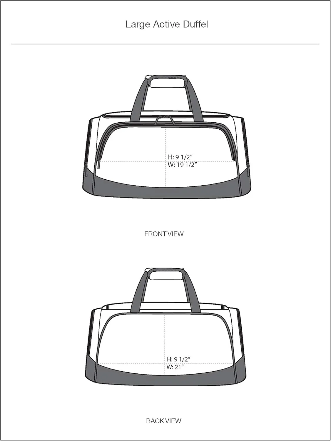 Alpha Gamma Rho Active Duffel - AGR Travel Bag (Medium 12"H x 26"W x 12"D, Charcoal)