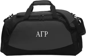 Alpha Gamma Rho Active Duffel - AGR Travel Bag (Medium 12"H x 26"W x 12"D, Charcoal)