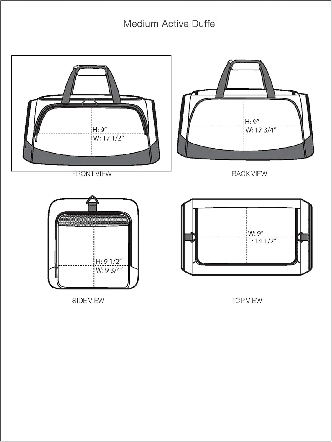 Alpha Gamma Rho Active Duffel - AGR Travel Bag (Medium 12"H x 26"W x 12"D, Charcoal)