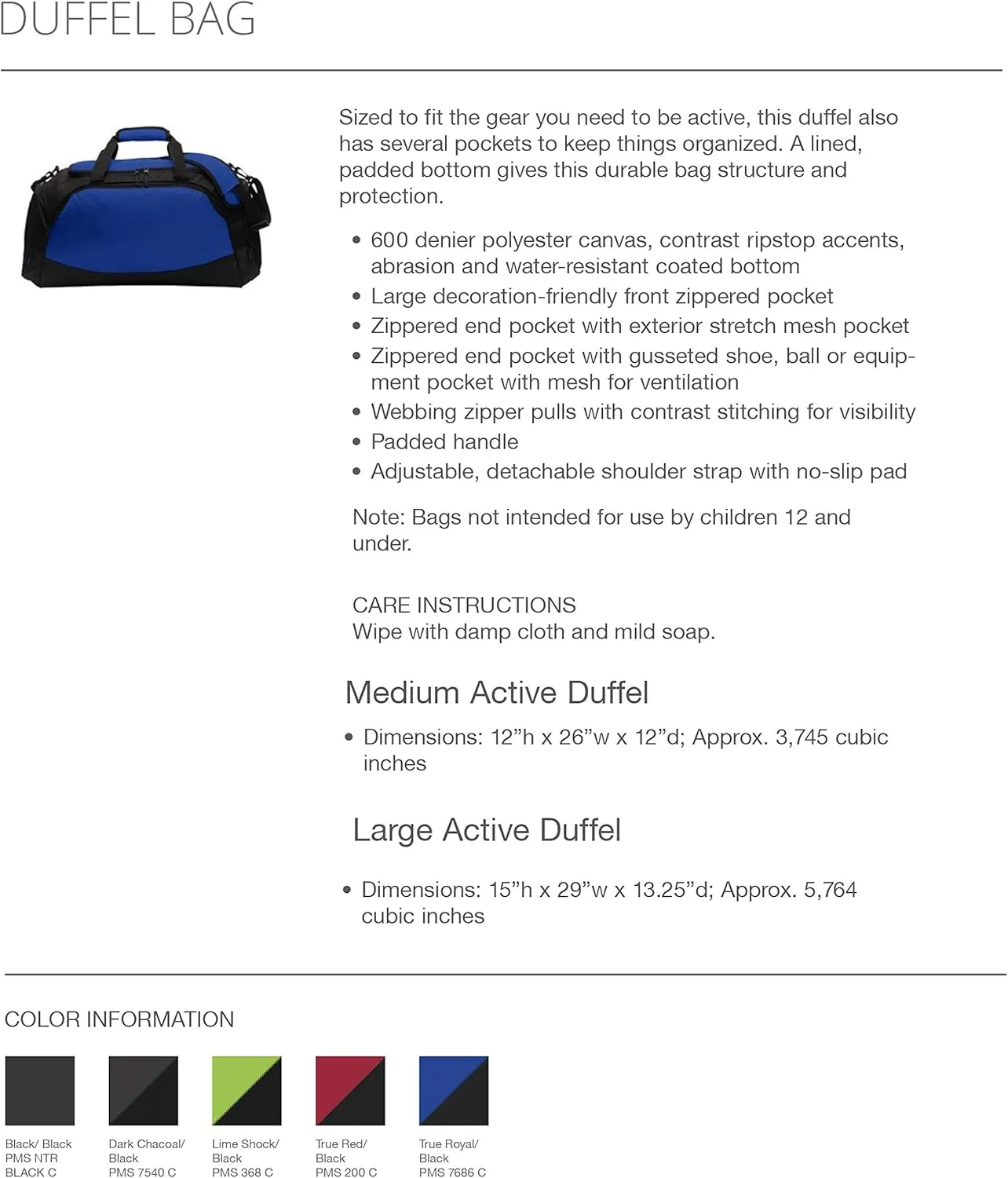 Alpha Gamma Rho Active Duffel - AGR Travel Bag (Medium 12"H x 26"W x 12"D, Charcoal)