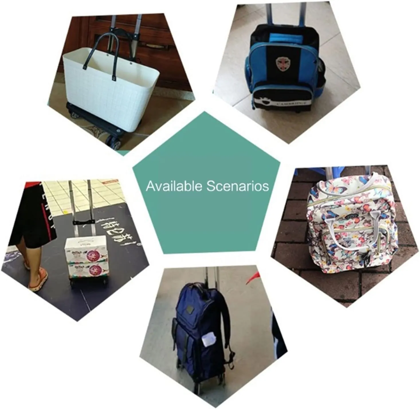 Aluminium Alloy Backpack Trolley with 6 Foldable Trolley Cart Wheeled Hand Truck for Luggage Backpack School Bags