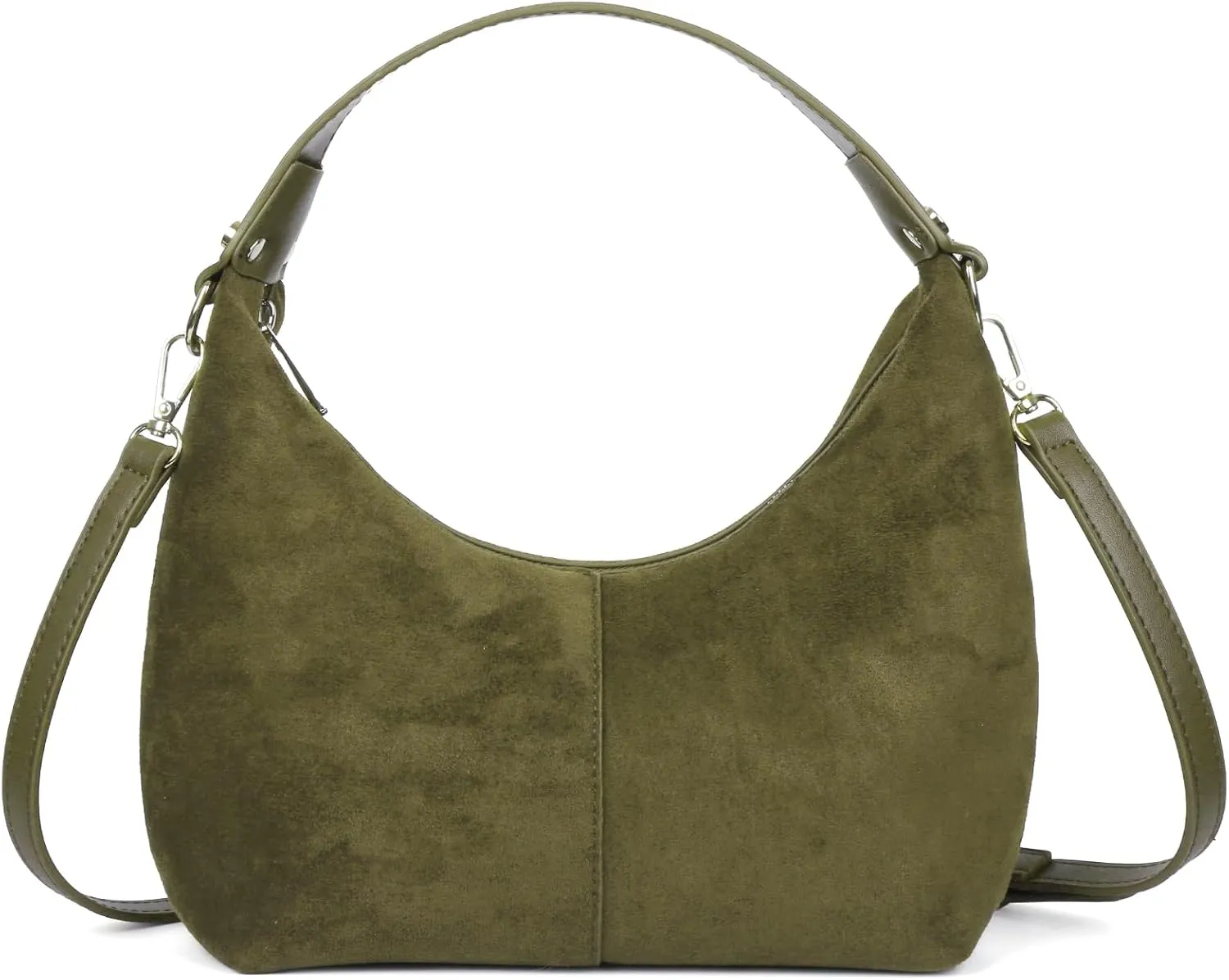 ALUSBELL Suede Tote Bags For Women Retro Suede Crossbody Shoulder Bag Crescent Satchel Hobo Bag Travel Work Purses Handbag