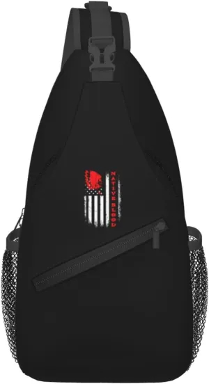 American Flag Native Blood Sling Bag Crossbody Backpack Shoulder Casual Daypack Bag for Men Women