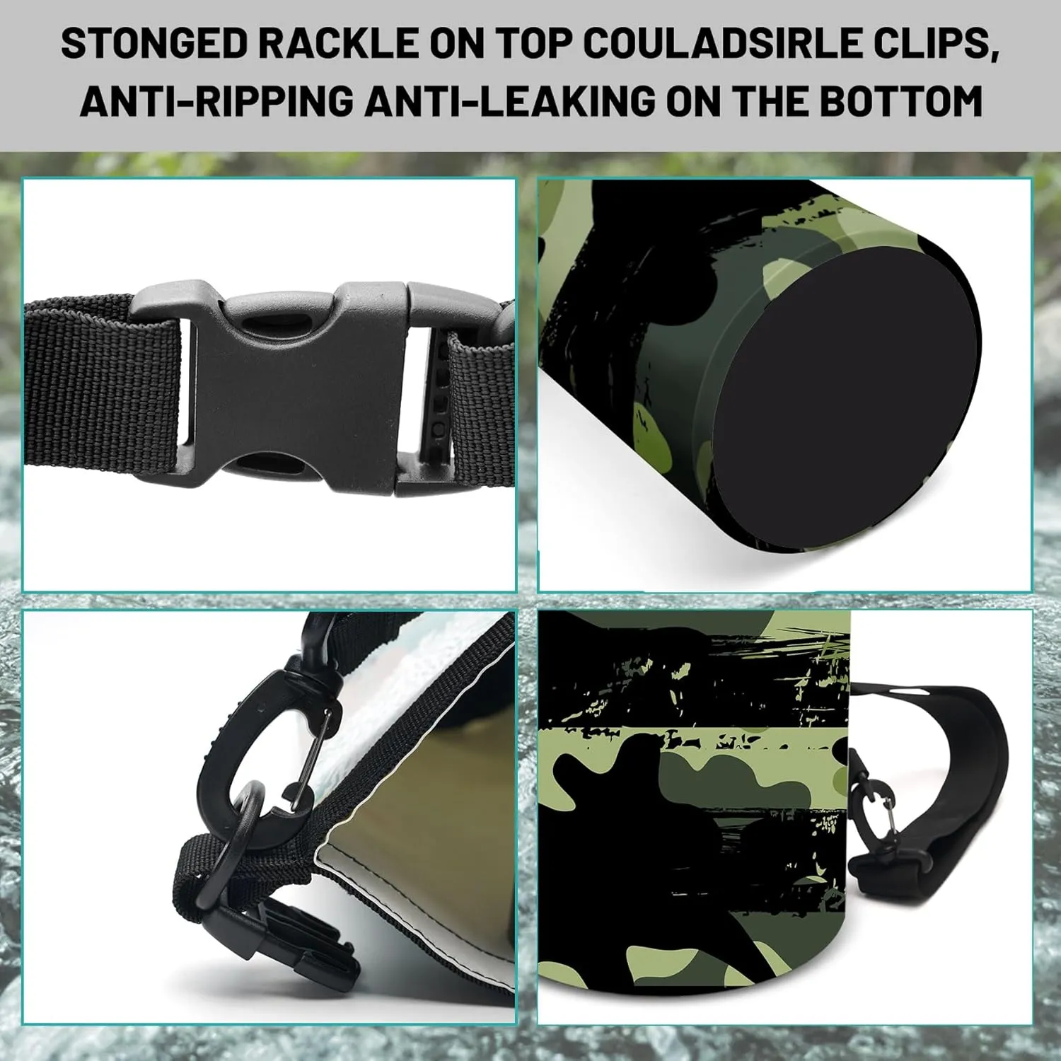 American Flag Waterproof Dry Bag - Roll Top Camouflage Backpack 5L/10L/20L Floating, Lightweight for Kayaking, Boating, Fishing, Swimming, Camping with Waterproof Phone Case