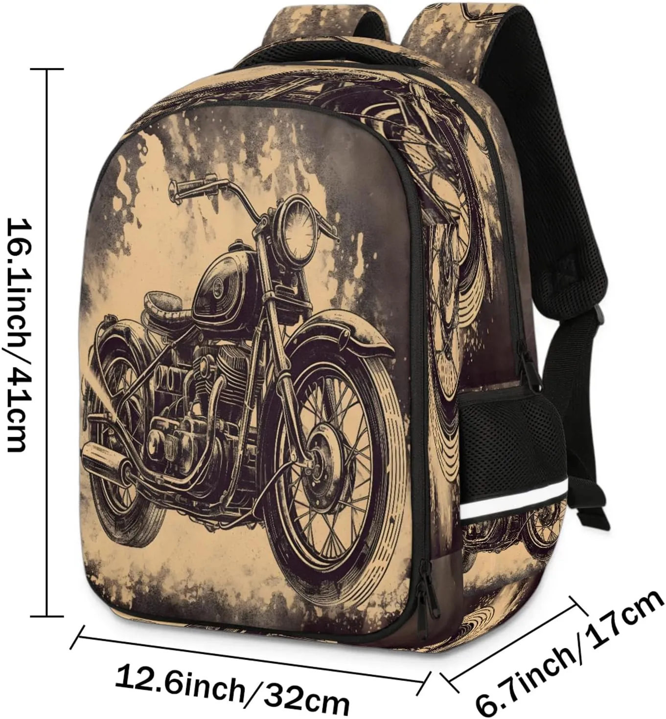 American Style Motorcycle Travel Backpack Waterproof Laptop Shoulder Bag with Adjustable Strap Casual Hiking Gym Travel Daypack