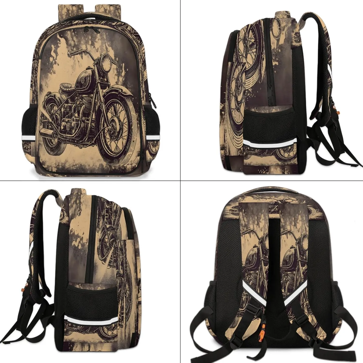 American Style Motorcycle Travel Backpack Waterproof Laptop Shoulder Bag with Adjustable Strap Casual Hiking Gym Travel Daypack