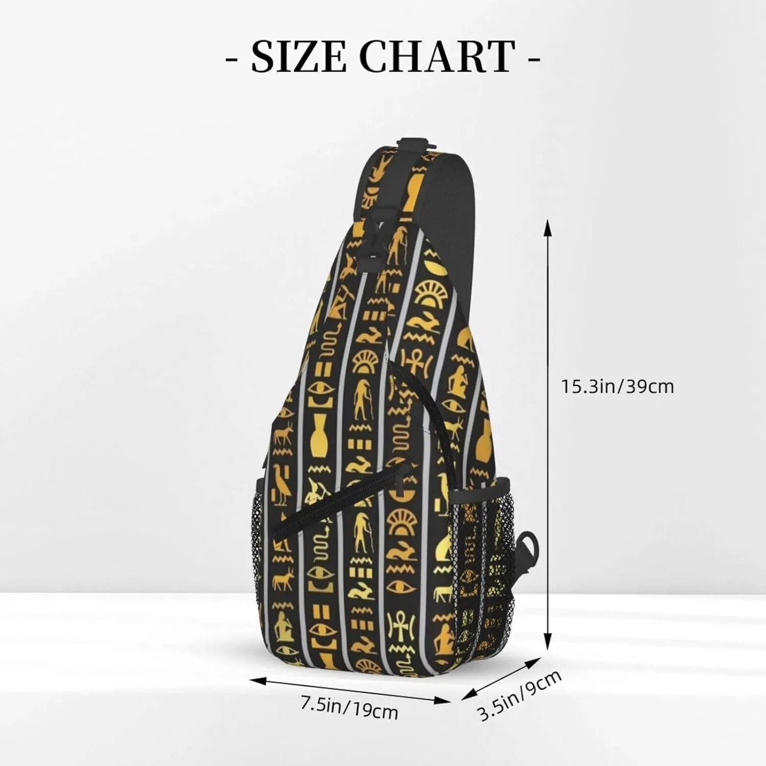 Ancient Egyptian Pyramids Vintage Cultural Symbols Men'S Crossbody Bag Travel Hiking Shoulder Backpack Chest Bag