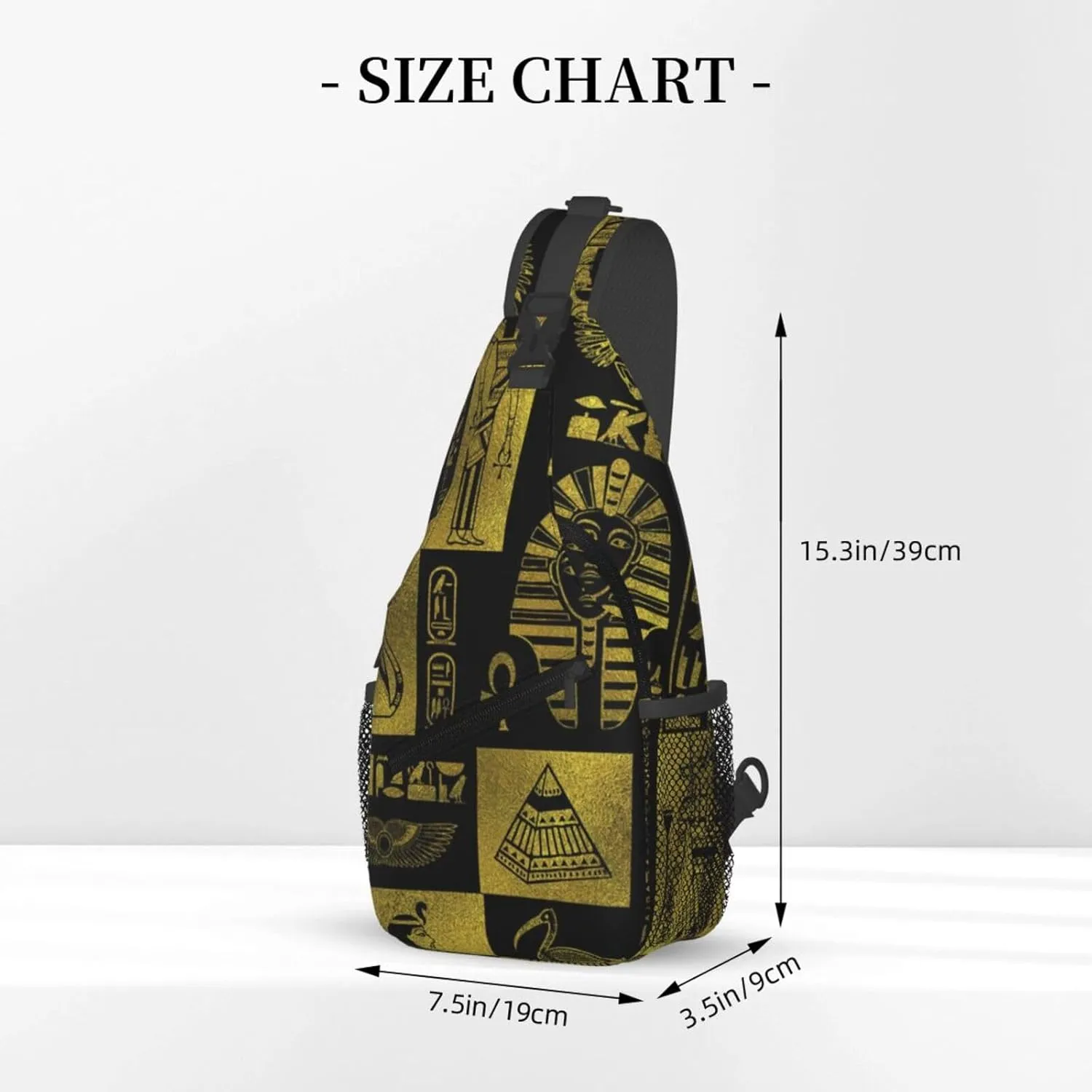 Ancient Egyptian Pyramids Vintage Cultural Symbols Men'S Crossbody Bag Travel Hiking Shoulder Backpack Chest Bag