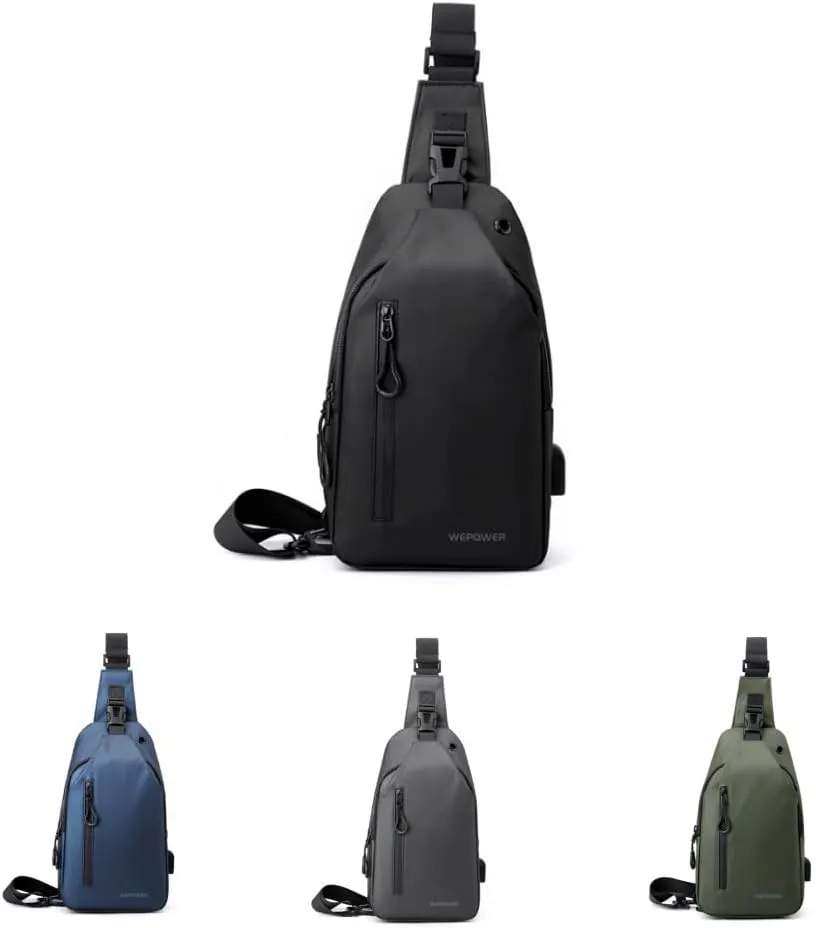 Anti-Theft Sling Bag Waterproof Crossbody Travel Tactical shoulder Bag for Men and Women (Black)